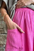Dusk Bubble Cotton Shorts Hot Pink