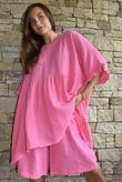 Dusk Bubble Cotton Shorts Hot Pink