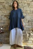 Dusk Bubble Cotton Smock Top Airforce