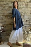 Dusk Bubble Cotton Smock Top Airforce