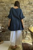 Dusk Bubble Cotton Smock Top Airforce