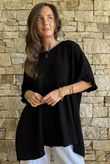 Dusk Bubble Cotton Smock Top Black
