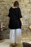 Dusk Bubble Cotton Smock Top Black