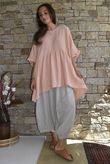Dusk Bubble Cotton Smock Top Peachy Nude