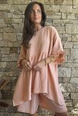 Dusk Bubble Cotton Smock Top Peachy Nude