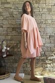 Dusk Bubble Cotton Smock Top Peachy Nude