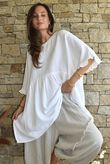 Dusk Bubble Cotton Smock Top White