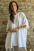 Dusk Bubble Cotton Smock Top White