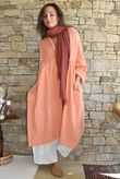 Dusk Bubble Cotton Teabag Smock Dress Apricot Sun