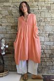 Dusk Bubble Cotton Teabag Smock Dress Apricot Sun