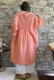 Dusk Bubble Cotton Teabag Smock Dress Apricot Sun