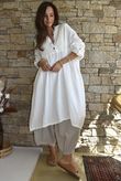Dusk Bubble Cotton Teabag Smock Dress Warm White