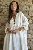 Dusk Bubble Cotton Teabag Smock Dress Warm White