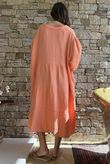 Dusk Bubble Cotton Tiered Dress Apricot Sun