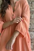 Dusk Bubble Cotton Tiered Dress Apricot Sun