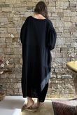 Dusk Bubble Cotton Tiered Dress Black