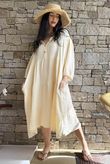 Dusk Bubble Cotton Tiered Dress Buttercream