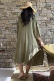 Dusk Bubble Cotton Tiered Dress Olive