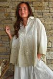Effie Ombre Embroidered Trapeze Shirt Cream