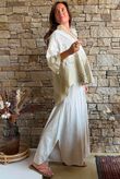 Effie Ombre Embroidered Trapeze Shirt Cream