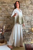 Effie Ombre Embroidered Trapeze Shirt White