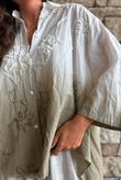 Effie Ombre Embroidered Trapeze Shirt White