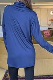 Essential Fine Jersey Polo Neck Top Navy 