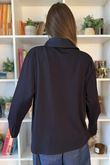 Essential Body Stretch Cotton Collar & Cuff Shirt Navy