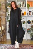 Essential Cashmere Blend Sheer Layering Top Black 