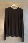 Essential Cashmere Blend Sheer Layering Top Chocolate /8=