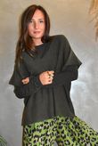 Essential Cashmere Blend Sheer Layering Top Coffee Bean 