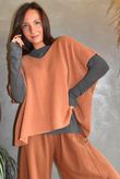 Essential Cashmere Blend Sheer Layering Top Graphite 