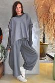 Essential Cashmere Blend Sheer Layering Top Graphite 