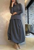 Essential Cashmere Blend Sheer Layering Top Graphite 