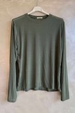 Essential Cashmere Blend Sheer Layering Top Khaki /14=