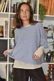 Essential Cashmere Blend Sheer Layering Top Oatmeal 