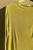 Essential Cashmere Blend Sheer Layering Top Olive Zing