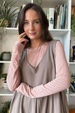 Essential Cashmere Blend Sheer Layering Top Rose - - 