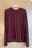 Essential Cashmere Blend Sheer Layering Top Aubergine /4=