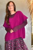 Essential Cashmere Blend Sheer Layering Top Damson 