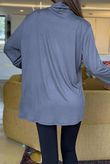 Essential Fine Jersey Polo Neck Top Graphite