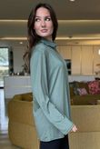 Essential Fine Jersey Polo Neck Top Khaki 