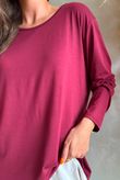 Essential Jersey Layering Long Sleeve Top Burgundy