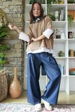 Essential Stretch Flat Front Wide Leg Jean Dark 