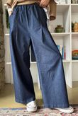 Essential Stretch Flat Front Wide Leg Jean Dark 