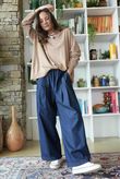 Essential Stretch Flat Front Wide Leg Jean Dark 