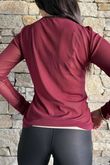 Essential Stretch Mesh Layering Top Burgundy /15 