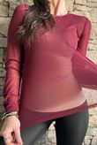 Essential Stretch Mesh Layering Top Burgundy /15 