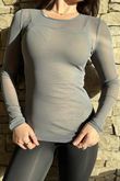 Essential Stretch Mesh Layering Top Grey /20