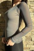 Essential Stretch Mesh Layering Top Grey /20